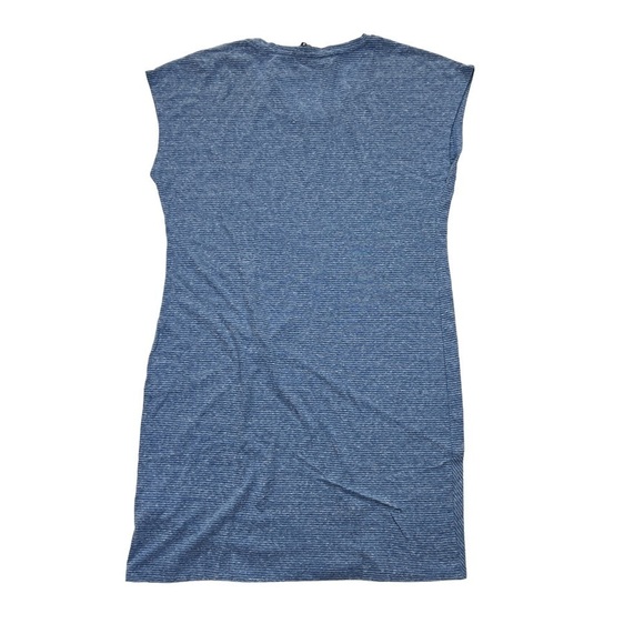 NWT Mododoc Blue Striped Asymmetrical Twist Front T-Shirt Dress - Picture 4 of 4